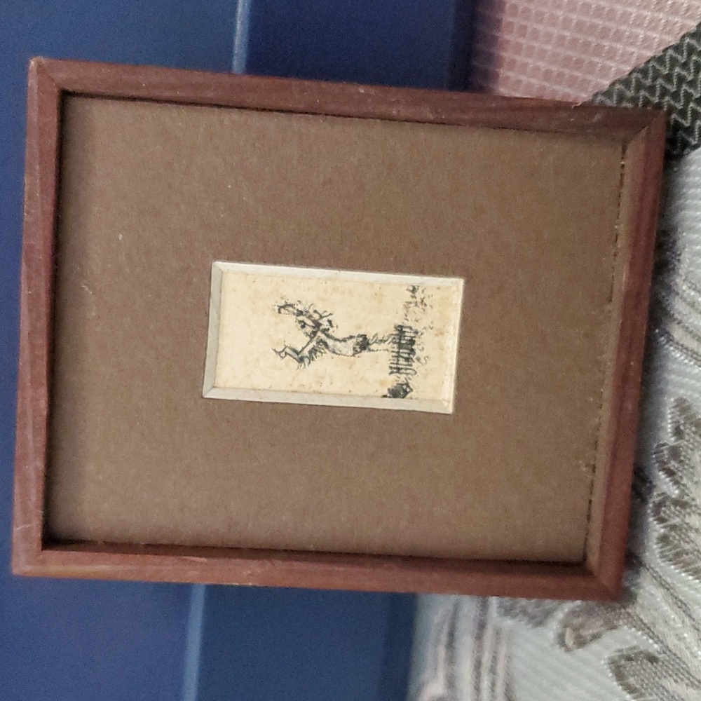 1970s Keeper of the Plains Micro Miniature Framed Doll House Painting